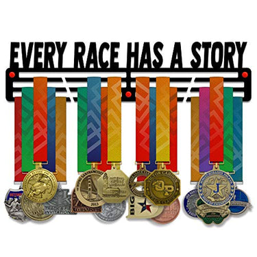 Every Race Has a Story — Medal Display Rack - Metallic Art
